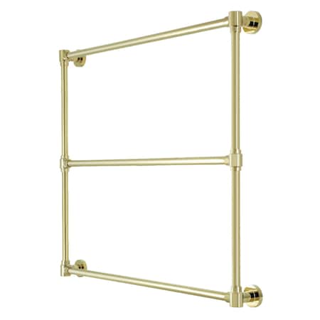 Kingston Brass 36" x 32" Wall Mount Towel Rack, Polished Brass DTM323632